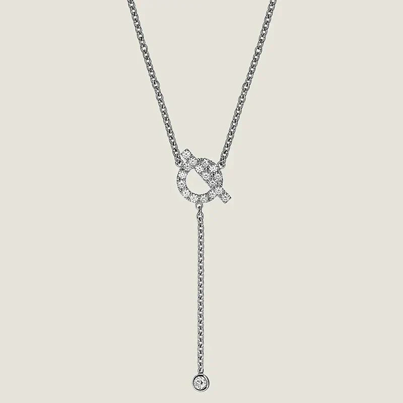 HERMES FINESSE SILVER DIAMOND NECKLACE